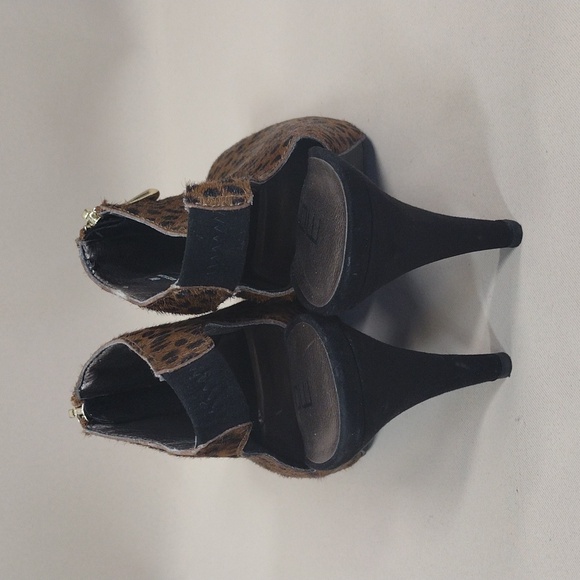 Moda Spana Y2K Animal Leopard Print Women's Peep Toe Pump Heels Shoes - Picture 3 of 8